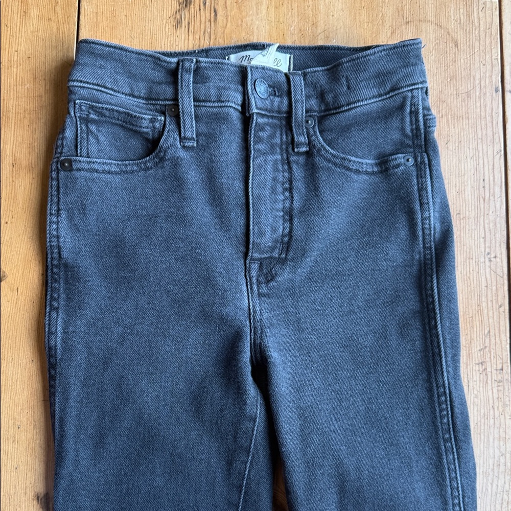 Madewell 10” high rise skinny Dark Gray /Black Denim size 25 - Picture 4 of 6